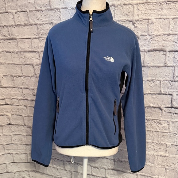 The North Face Jackets & Blazers - The North Face Women's Blue Fleece Zip Up Medium Jacket with Black Trim